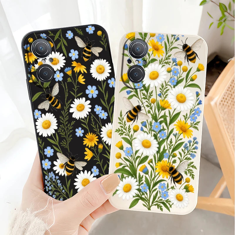 Bee Pattern Phone Case For Huawei Y9 Prime Y7 Pro 2019 Y7A Y9S Nova 6 9 SE 8i 5T 3i P20 P30 P40 Lite E P Smart Z Plus Soft Funda