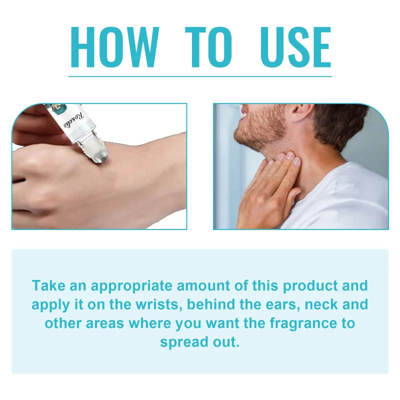 Mens Perfume Roll-On A natural, gentle, elegant, fresh, and long-lasting portable perfume for wrists, neck, and behind the ears