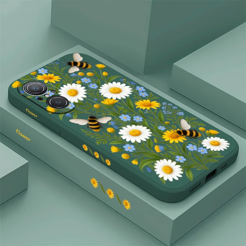 Bee Pattern Phone Case For Huawei Y9 Prime Y7 Pro 2019 Y7A Y9S Nova 6 9 SE 8i 5T 3i P20 P30 P40 Lite E P Smart Z Plus Soft Funda