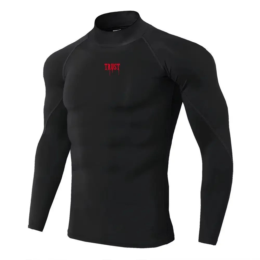 Men Sport T-shirt Quick Dry Bodybuilding Running Shirt Long Sleeve Compression Top Gym T Shirt Men Fitness Tight Men Underwear