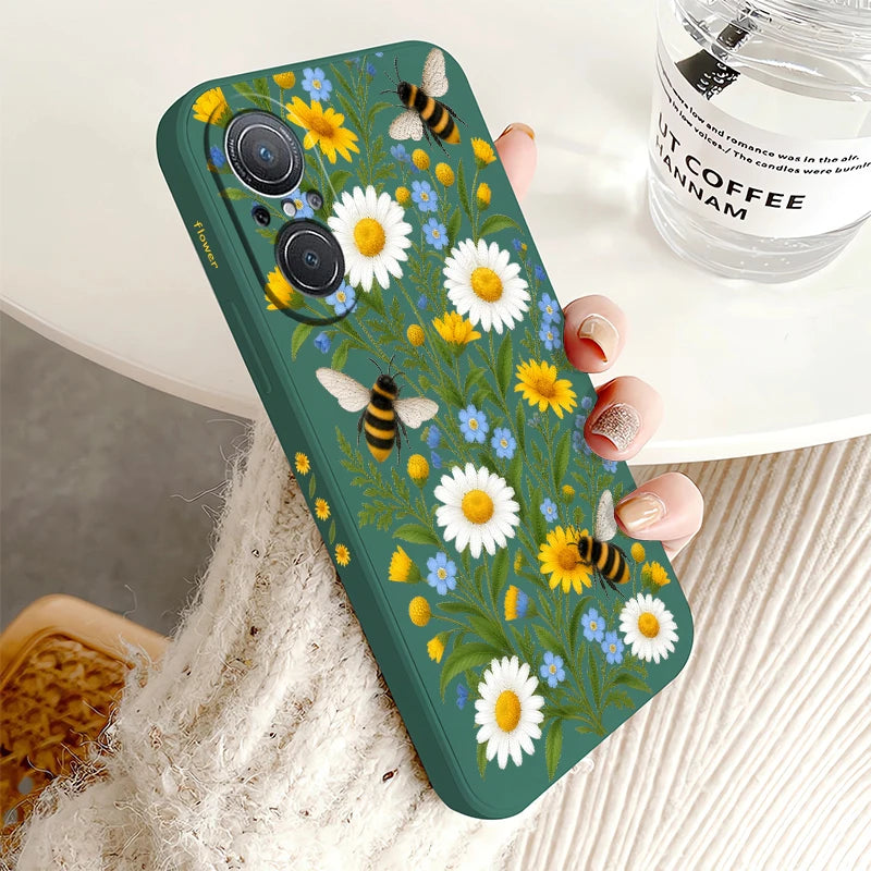 Bee Pattern Phone Case For Huawei Y9 Prime Y7 Pro 2019 Y7A Y9S Nova 6 9 SE 8i 5T 3i P20 P30 P40 Lite E P Smart Z Plus Soft Funda