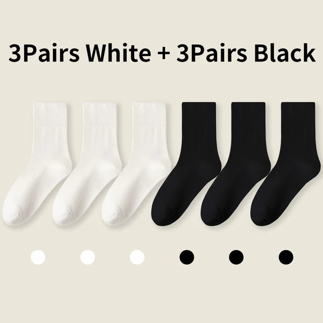 6-Pack Relaxed-Cuff Cotton Socks