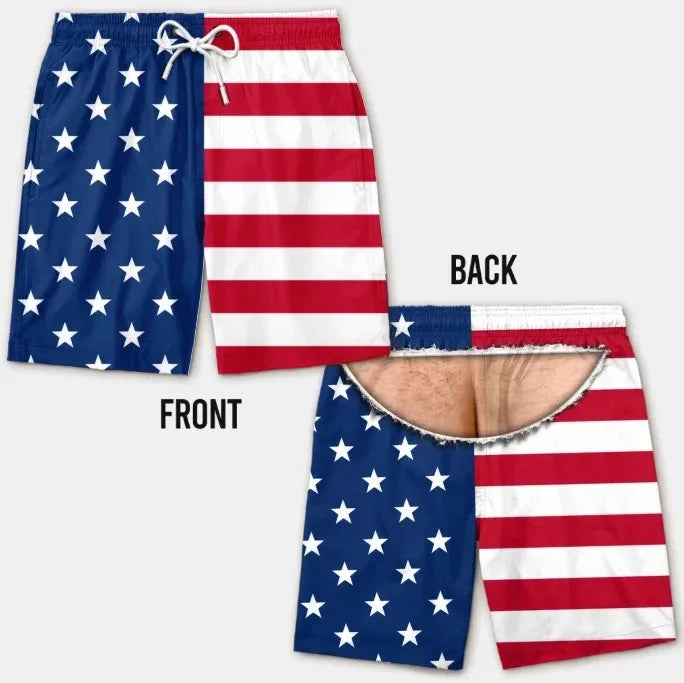 Summer Funny Body Print Hawaiian Beach Short Personalized Vacation Travel Gifts for Men Swim Trunks Fake Underwear Beach Shorts