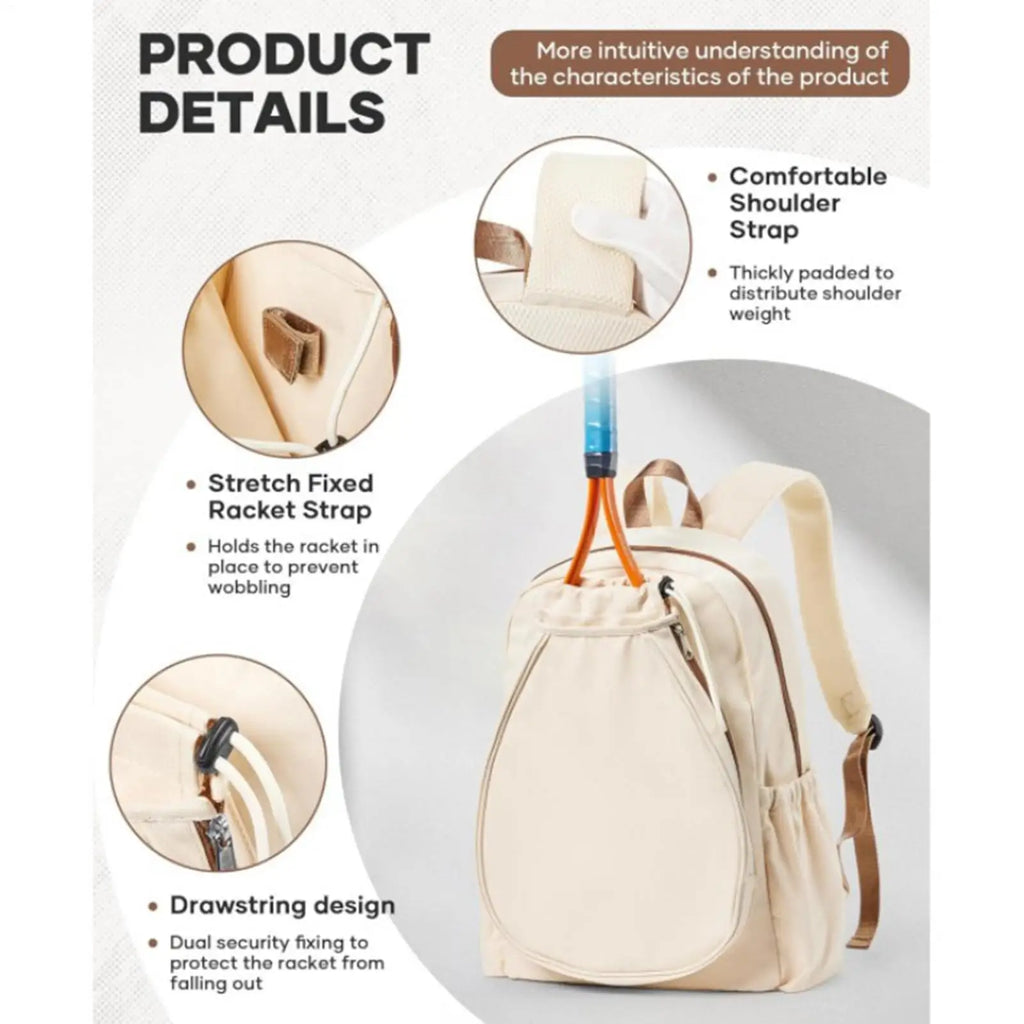 Pickleball Paddle Bag Holds 2 Rackets Training Pack With Shoe Compartment And Waterproof Pocket Gym Backpack For Training