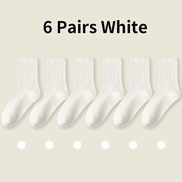 6-Pack Relaxed-Cuff Cotton Socks