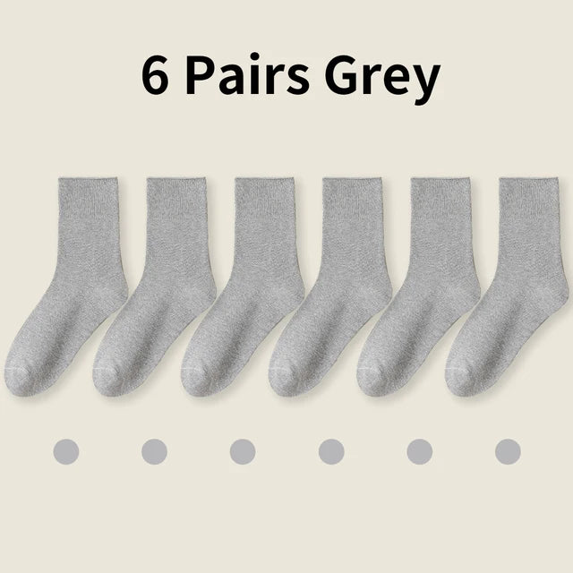6-Pack Relaxed-Cuff Cotton Socks