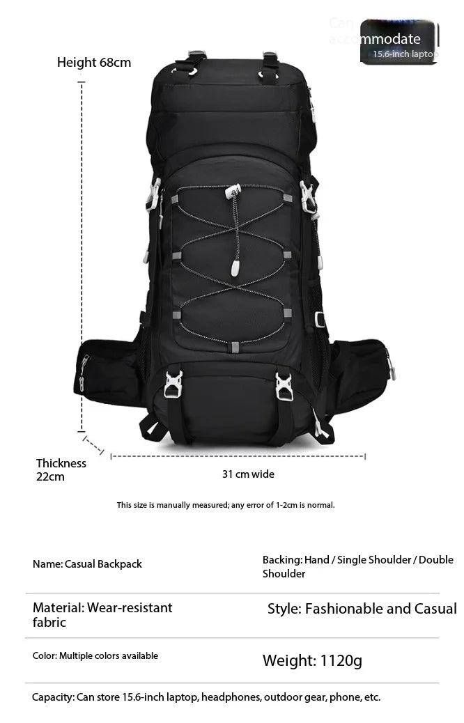 60L Large Capacity Professional Hiking Backpack Unisex Outdoor Camping Trekking Climbing Travel Rucksack for Men Women