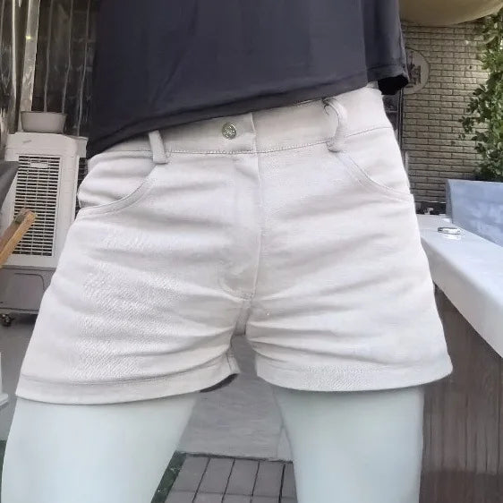 Men Sexy Shorts Customized Casual Slim Tight Strecthy Denim Underwear Pocket Stylish