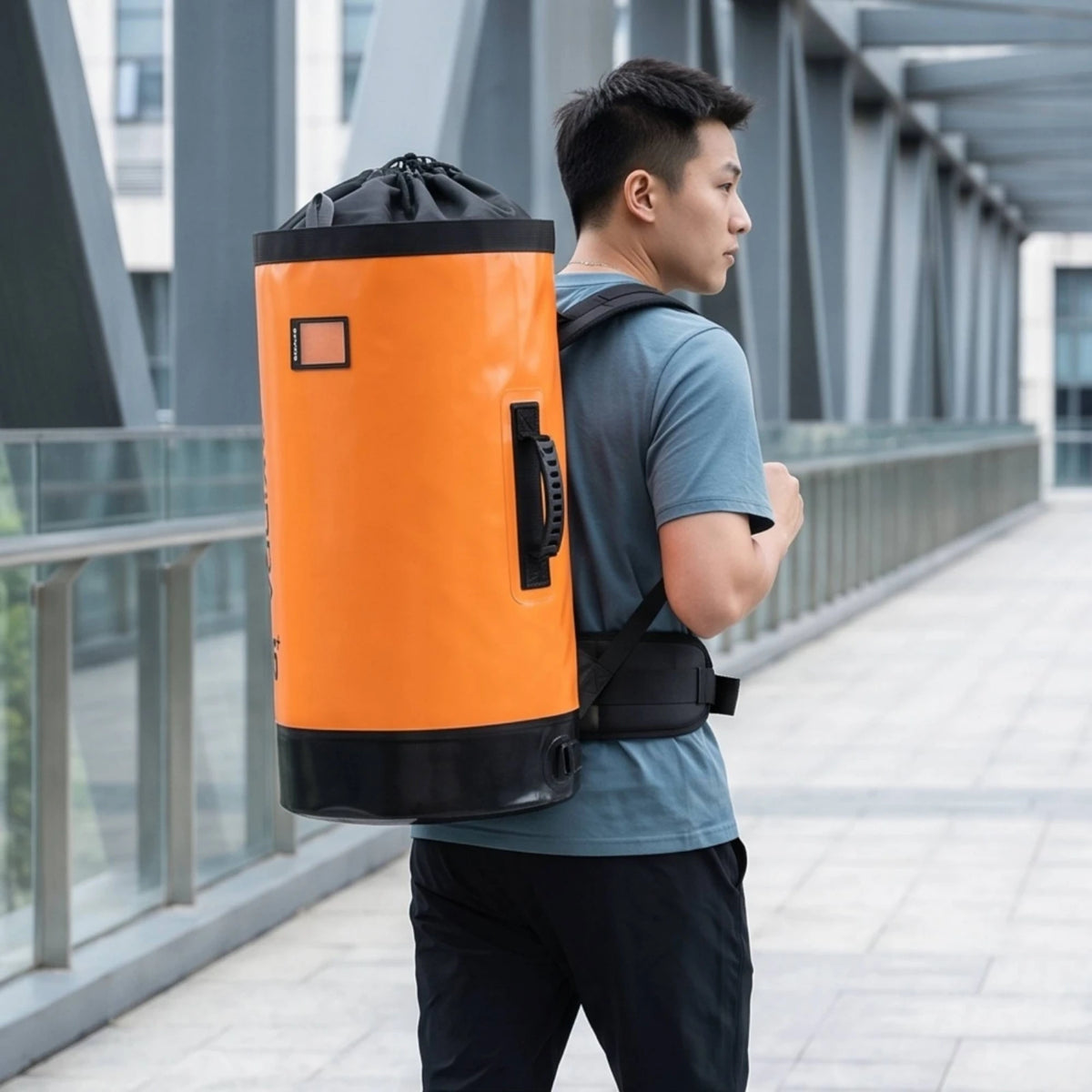 Rope Bag with Shoulder Straps Cylindrical Rope Storage Backpack Climbing Backpack Heavy-Duty Outdoor Gear Bag Long-Lasting