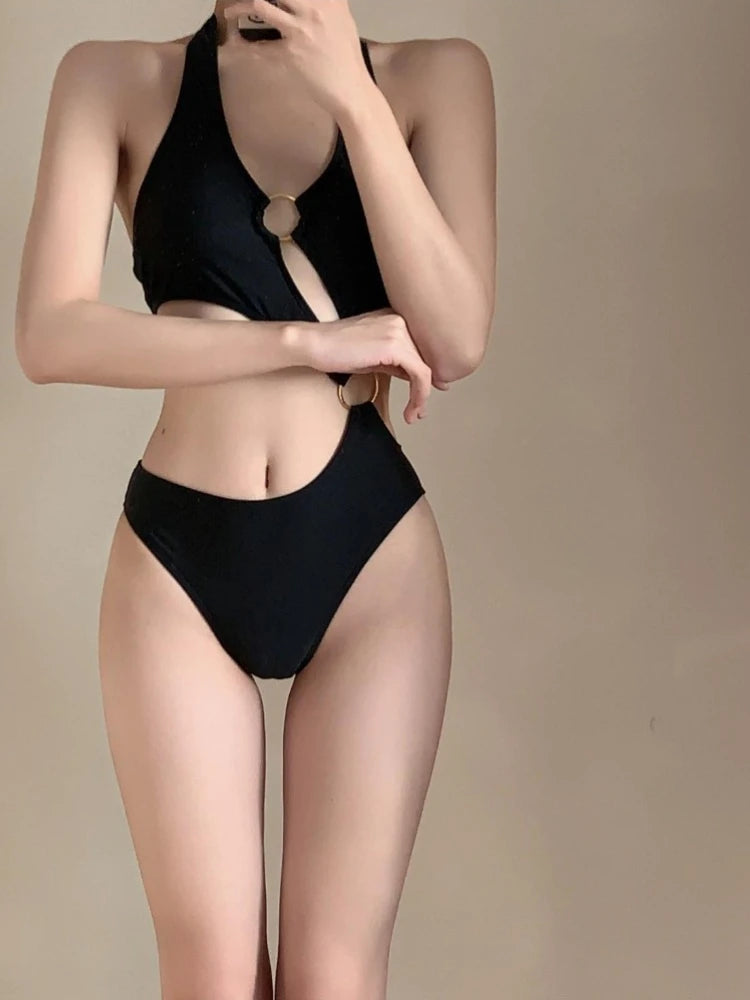 Women's Black One-Piece Swimsuit