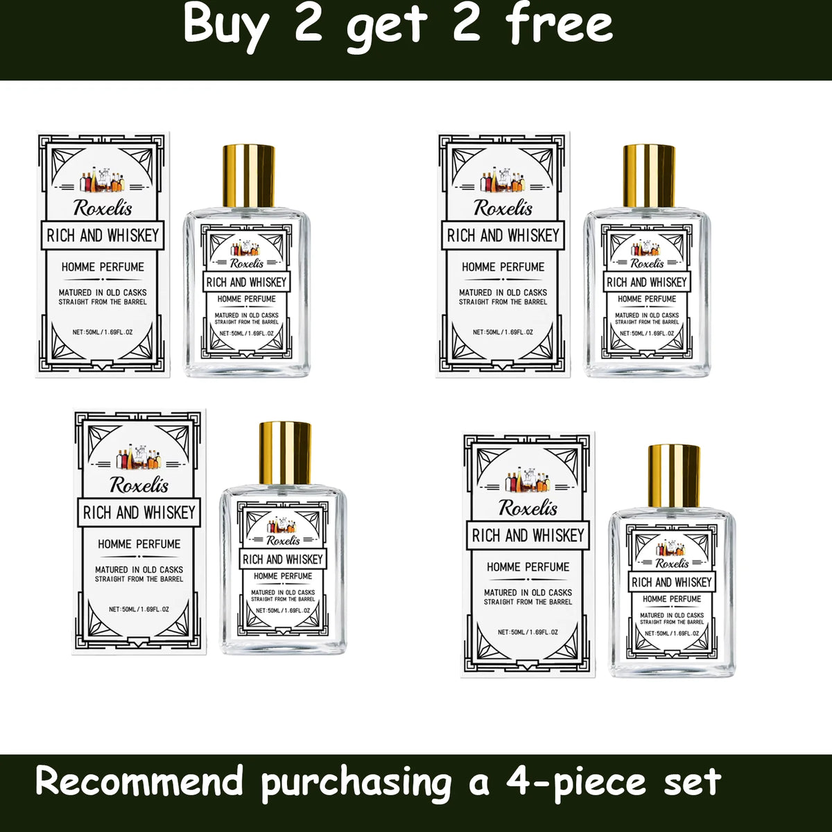 Roxelis 50ml Charm Whisky Men's Perfume Gulong Fragrance Elegant Fresh Charm Fragrance for Men Perfume