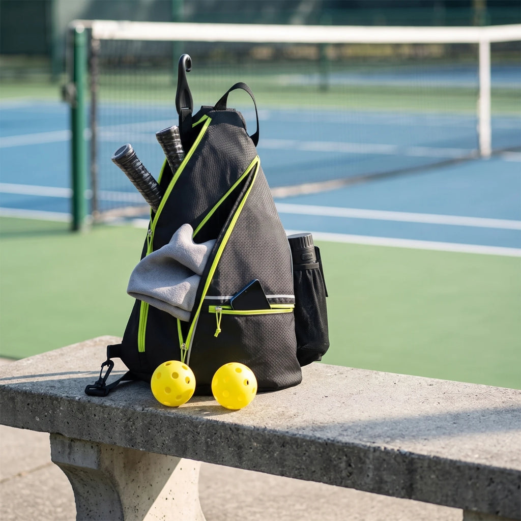 Pickleball Backpack Padded Pickleball Bag with Fence Hook Racket Sling Bag Lightweight Water-Resistant for Tennis Players