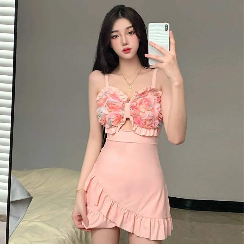 Women's Vintage-Style Skirted One-Piece Swimsuit