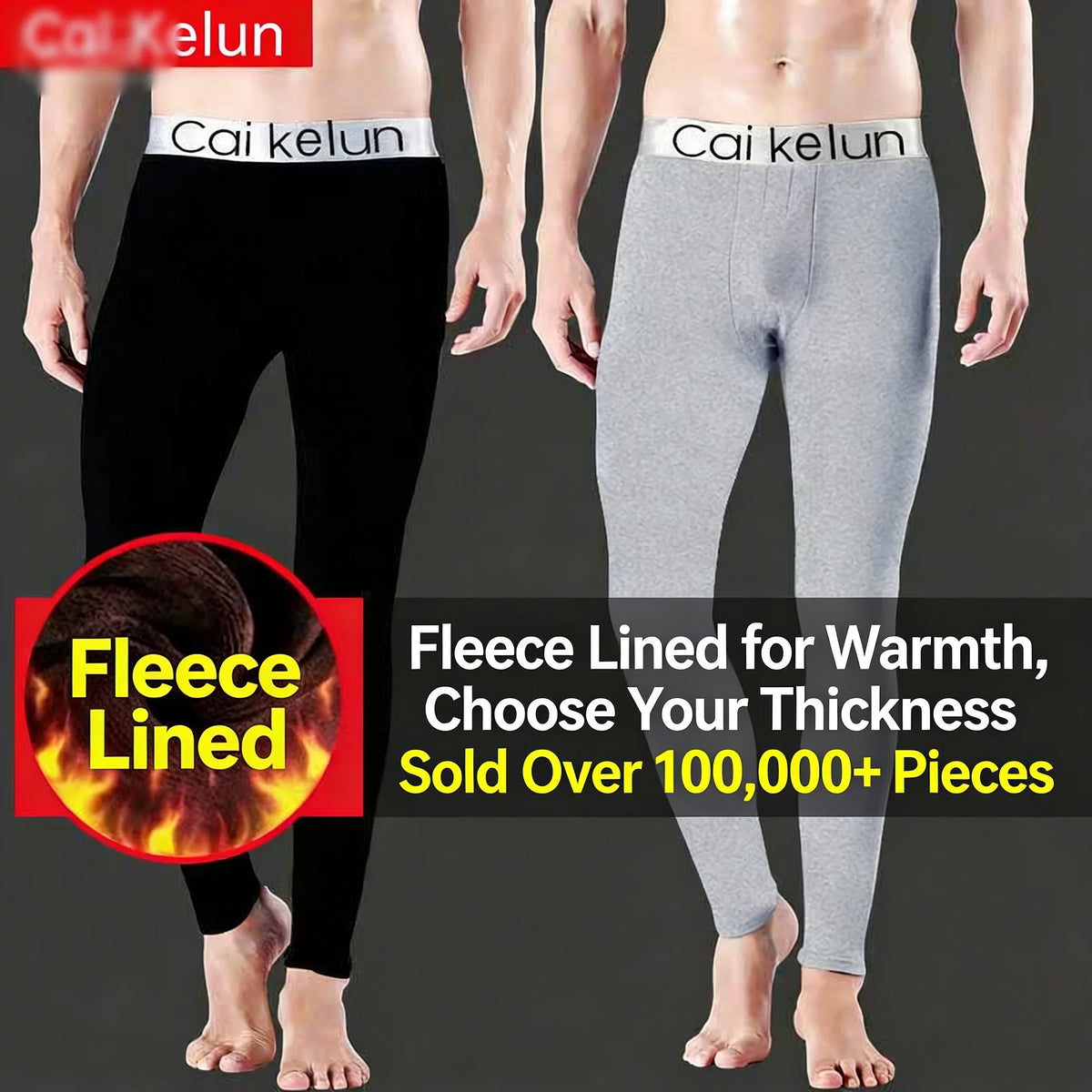 Men's Thermal Underwear Pants Winter Thick Fleece Lined Long Johns Warm Leggings Base Layer Bottoms Keep Warm Compression Tights