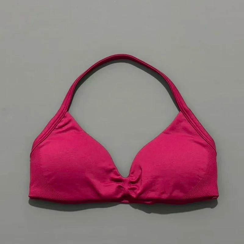 Histello Open-Back Sports Bra with Removable Cups