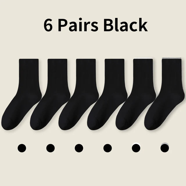 6-Pack Relaxed-Cuff Cotton Socks
