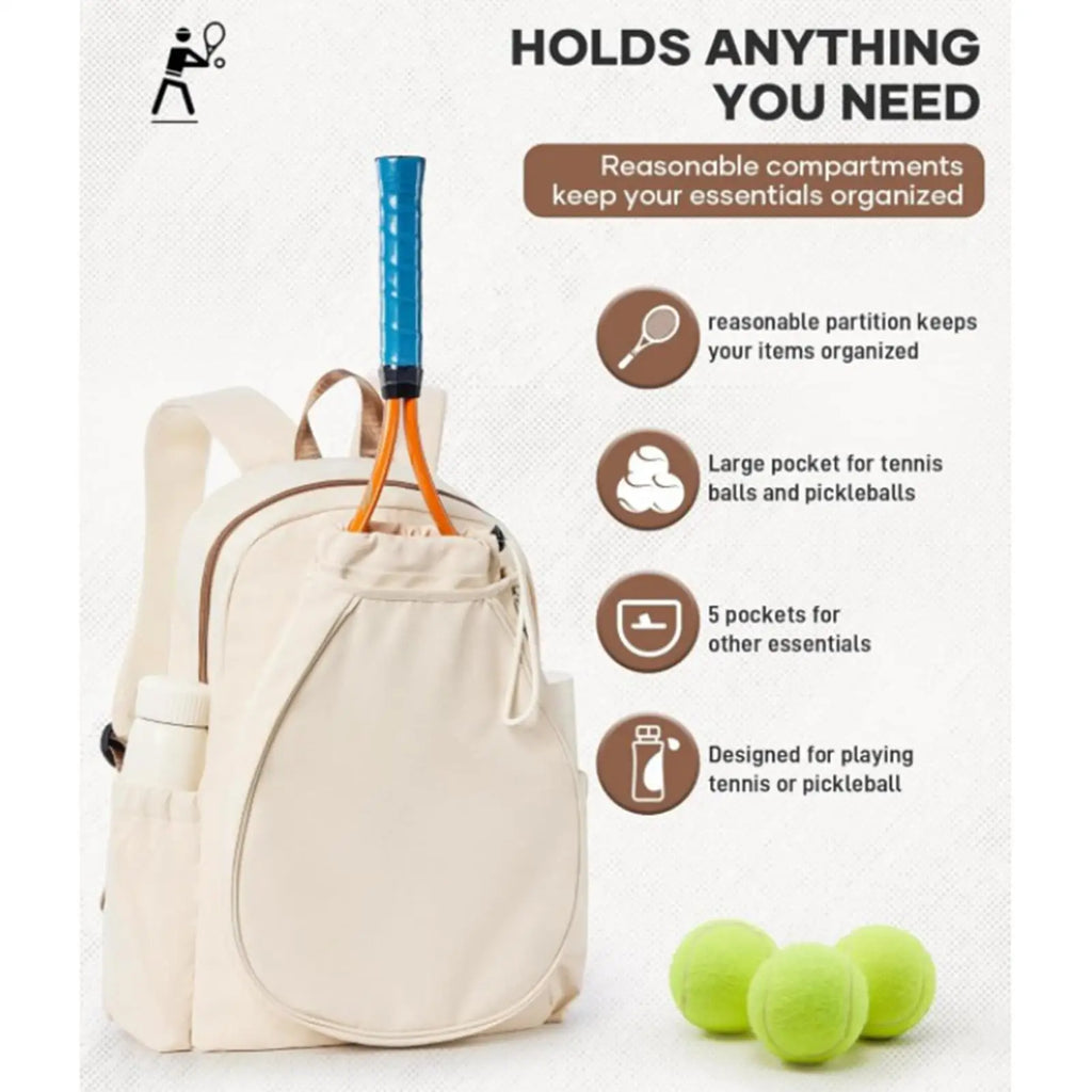 Pickleball Bags For Men Holds 2 Rackets Training Pack With Shoe Compartment And Waterproof Pocket Tennis Racket Backpack For