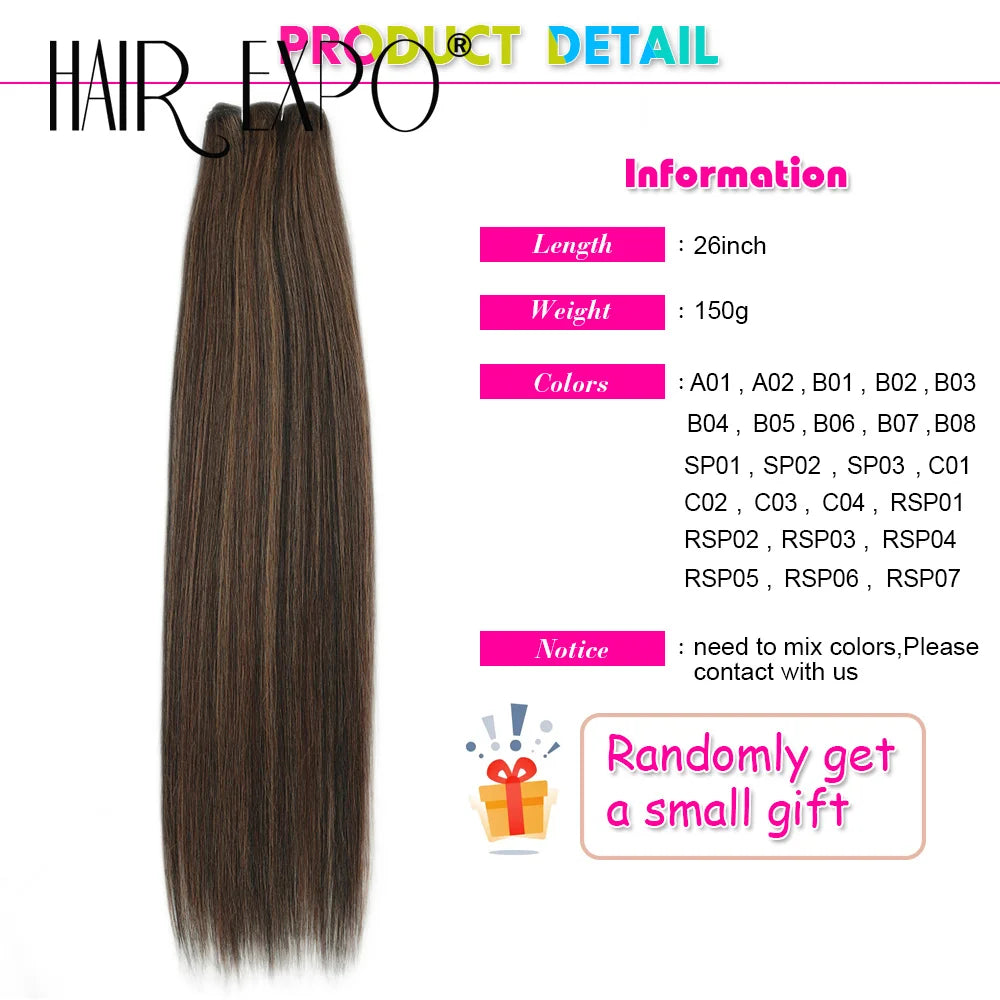 Straight Synthetic Hair Extensions – 26 Inches