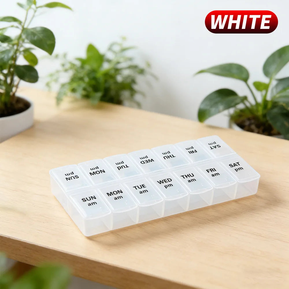 Portable 14-Compartment Pill Organiser