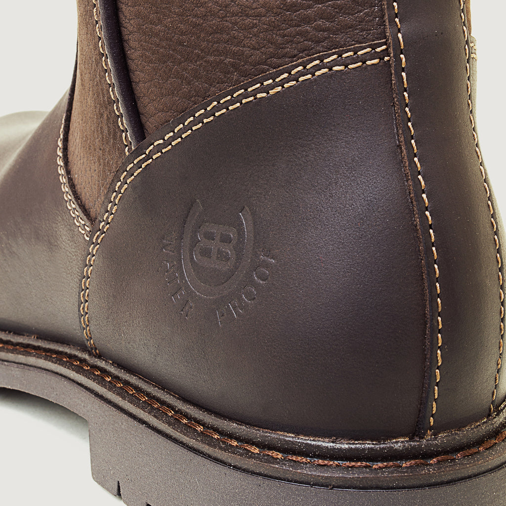 Quebec Waterproof Zip Up Ankle Boots - Brown
