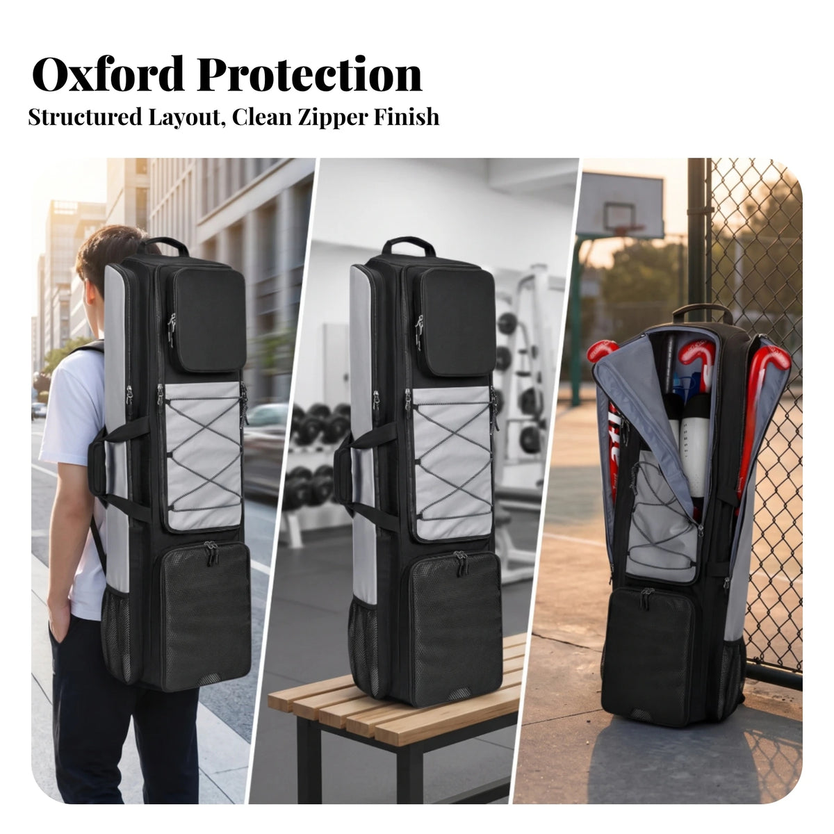 Sports Gear Backpack Heavy-Duty Field Hockey Backpack Hockey Gear Bag Adjustable Field Equipment Bag Padded for Athletes