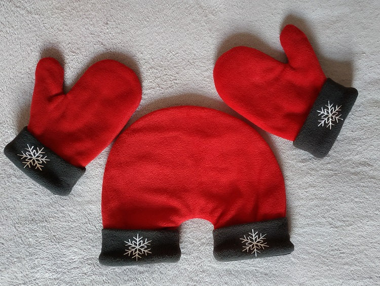 High-quality polar fleece double-layer thickened hand-holding gloves for couples college students and office workers couples go out hand-holding gloves