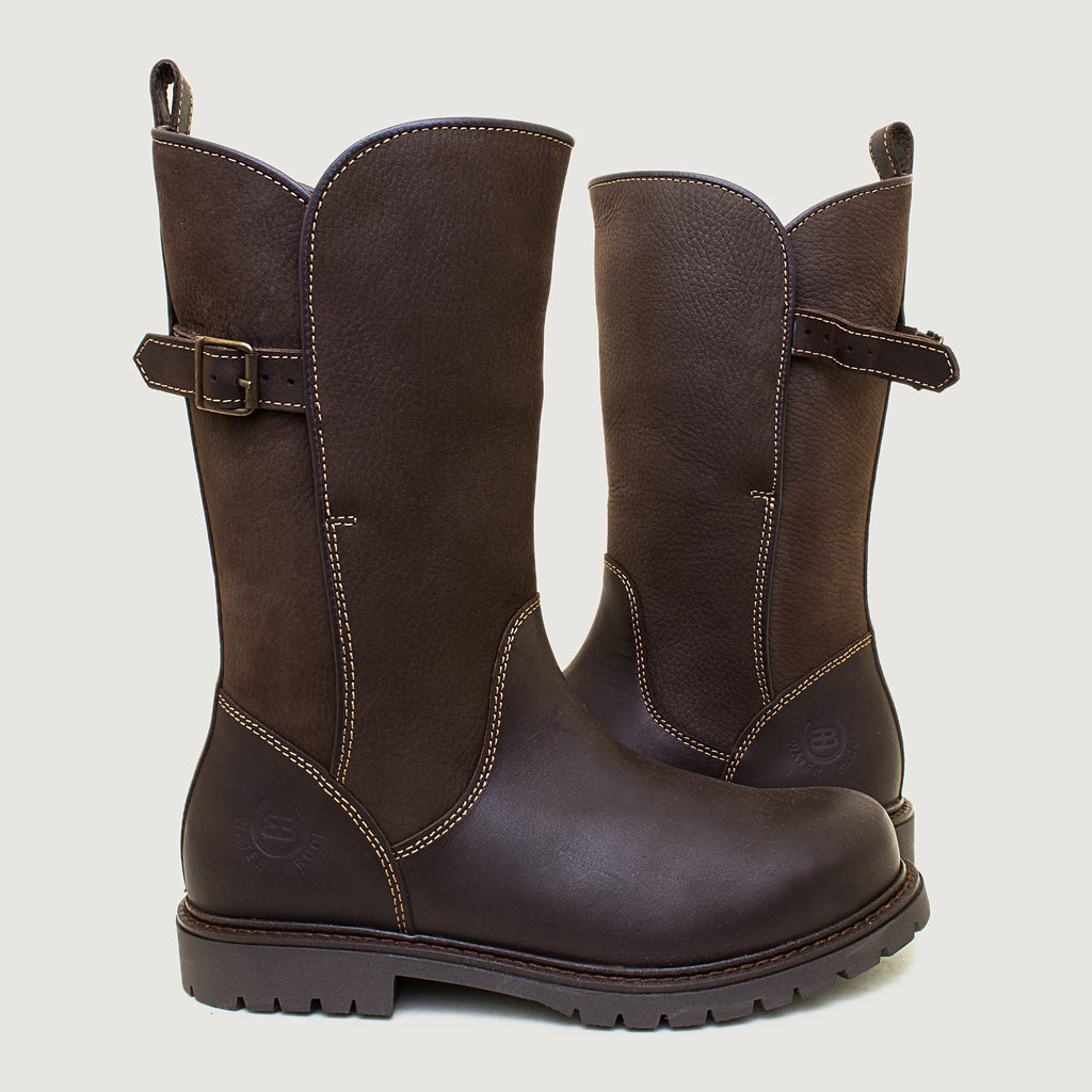 Quebec Waterproof Zip Up Mid Calf Boots - Brown
