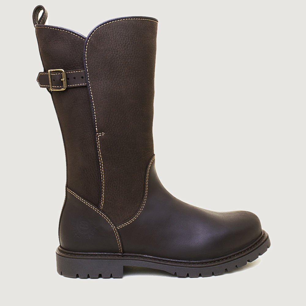 Quebec Waterproof Zip-up Wool Lined Boots - Brown