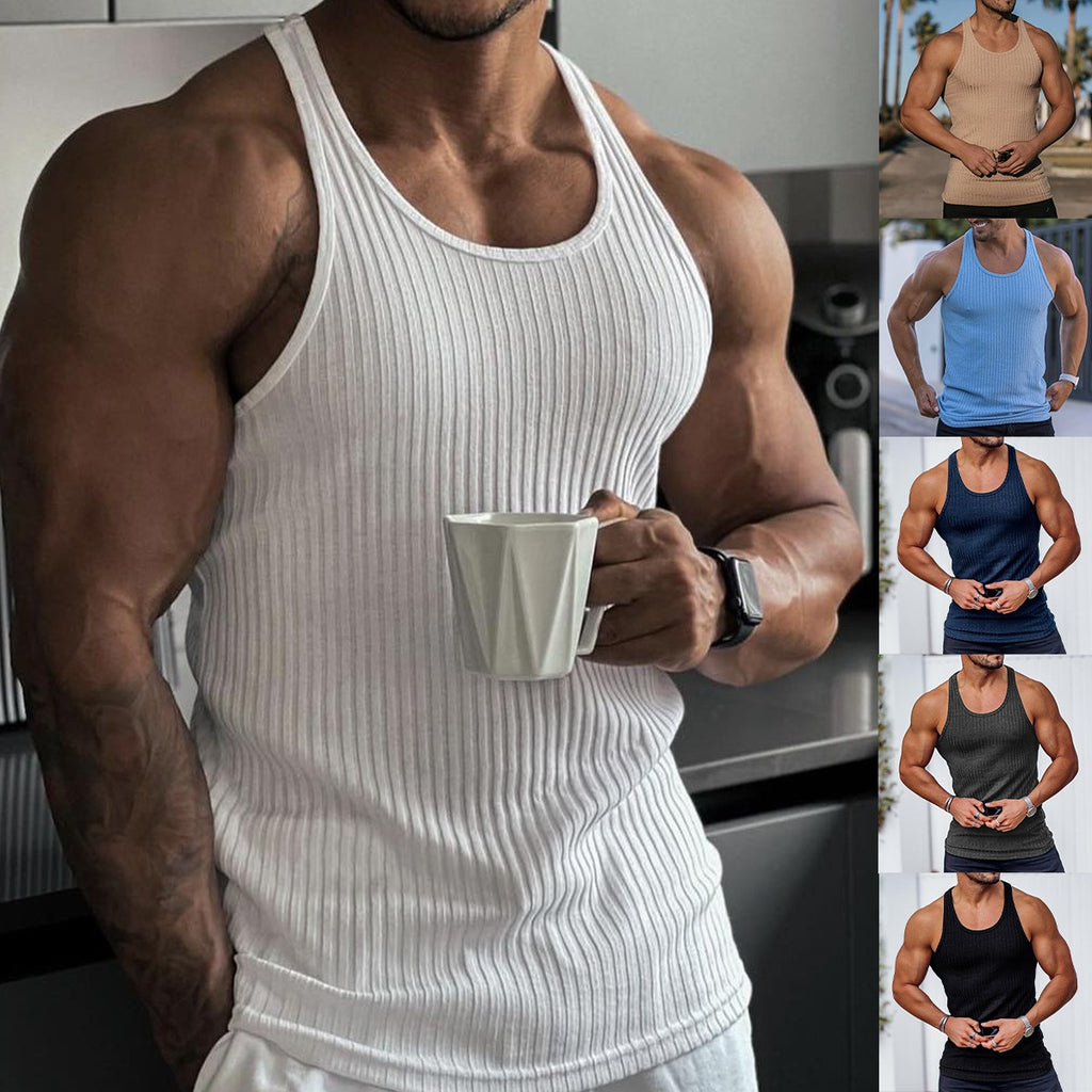 Men's Ribbed Racerback Tank Top