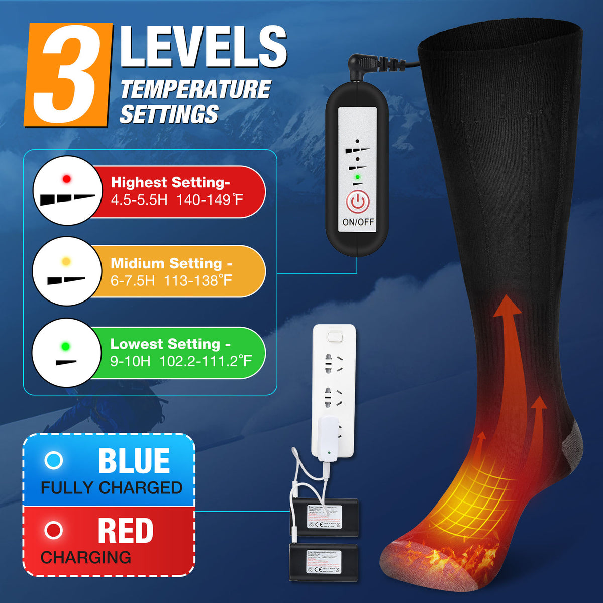 USB Rechargeable Heated Socks