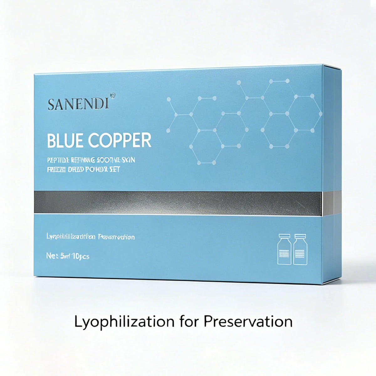 SANENDI Blue Copper Peptide Hyaluronic Acid Serum CICA B5 Face Care HA Korean Skin Care Solution 10Vials Beauty Salon Products
