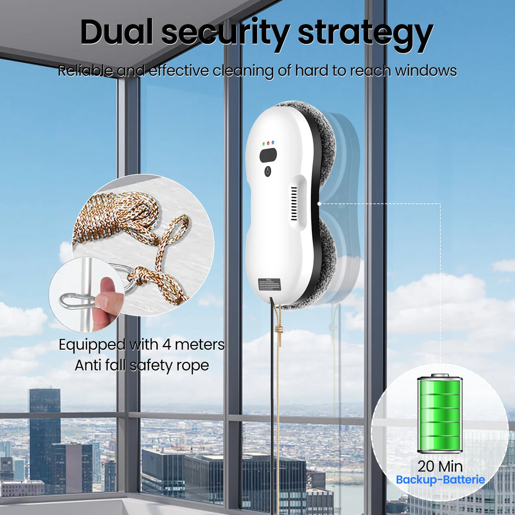 72W 2800Pa Automatic Window Cleaning Robot Two-Way Spray, Full-Automatic Electric Glass Cleaner for Home Windows with Remote