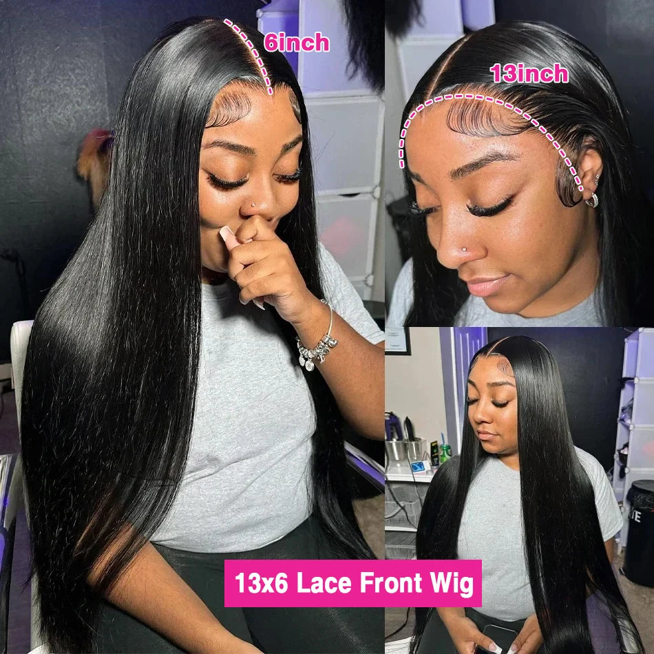 13x6 HD Lace Frontal Wig 100% Raw Human Hair Straight Lace Front Wig 30