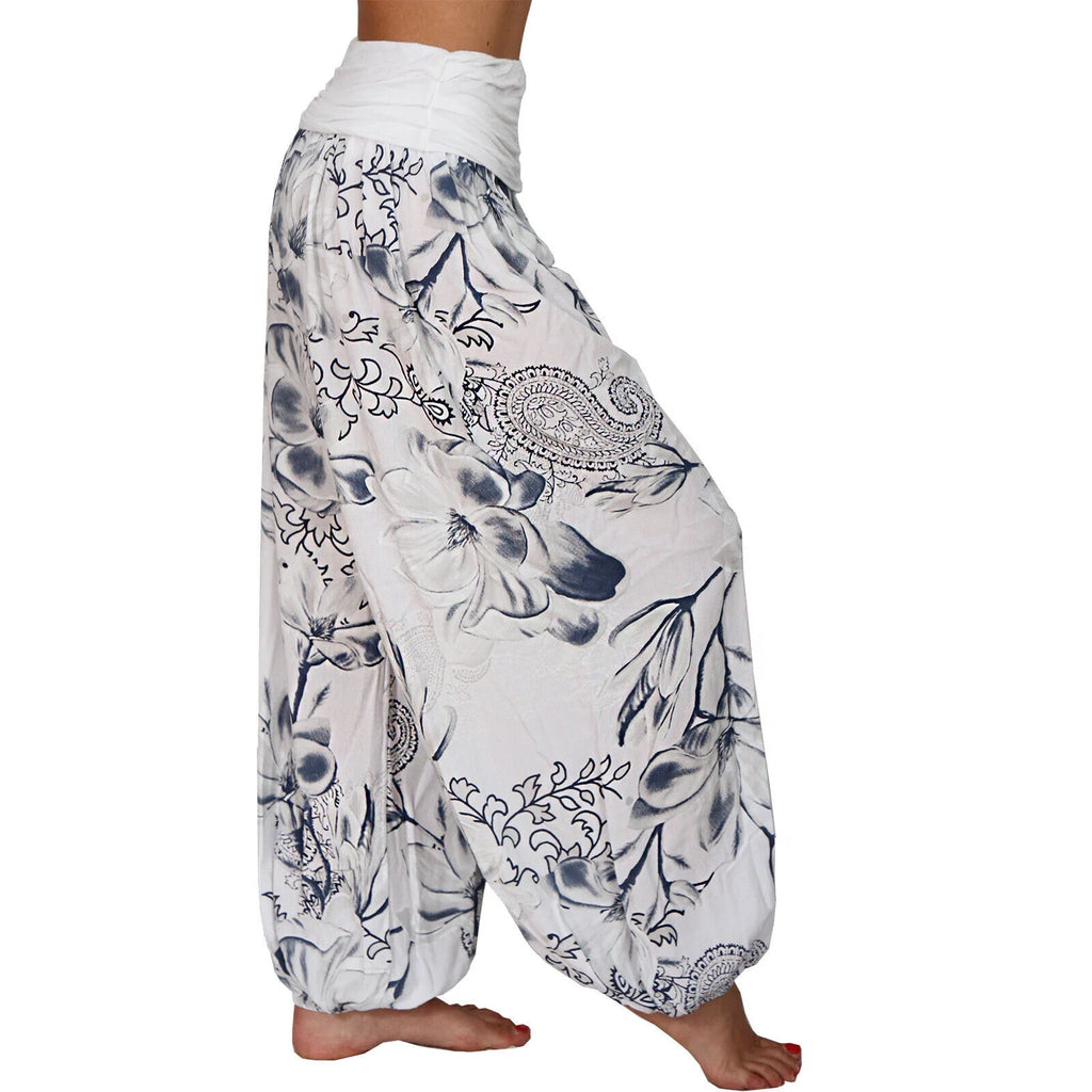 Women's Harem Pants Printed Loose Casual Wide Leg Baggy Fashionable Aesthetic Retro Cargo Jogger Parachute Pants Female Clothing