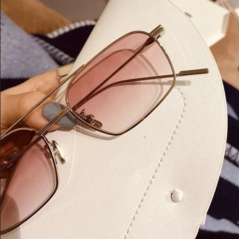 Double-Bridge Alloy Sunglasses
