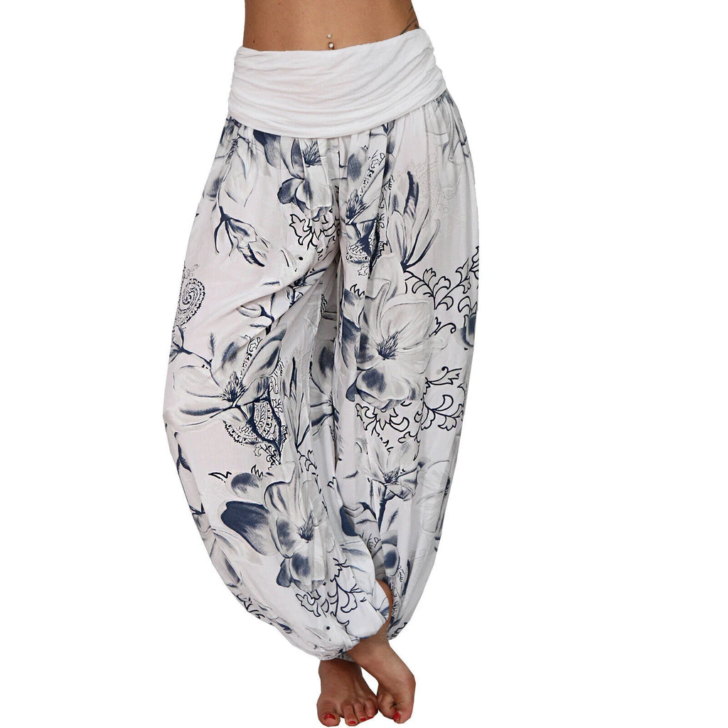 Women's Harem Pants Printed Loose Casual Wide Leg Baggy Fashionable Aesthetic Retro Cargo Jogger Parachute Pants Female Clothing