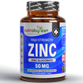 Zinc (Gluconate) 50mg | Maximum Strength, Pure Zinc Capsules | 180 Vegan Capsules | 6 Months Supply | Immunity Support, Eye & Skin Health | Made in the UK