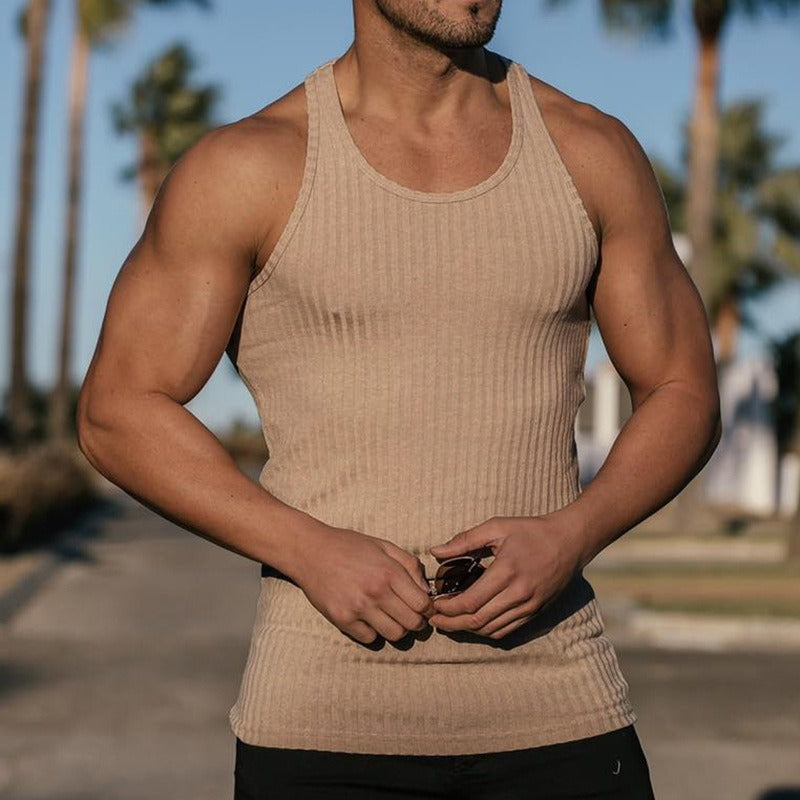 Men's Ribbed Racerback Tank Top