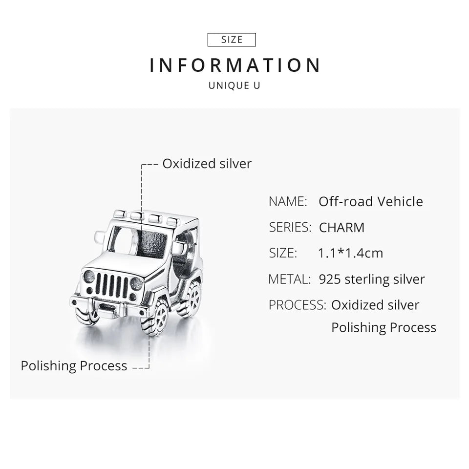Bamoer Original 925 Sterling Silver Off-Road Vehicle Charms For Women