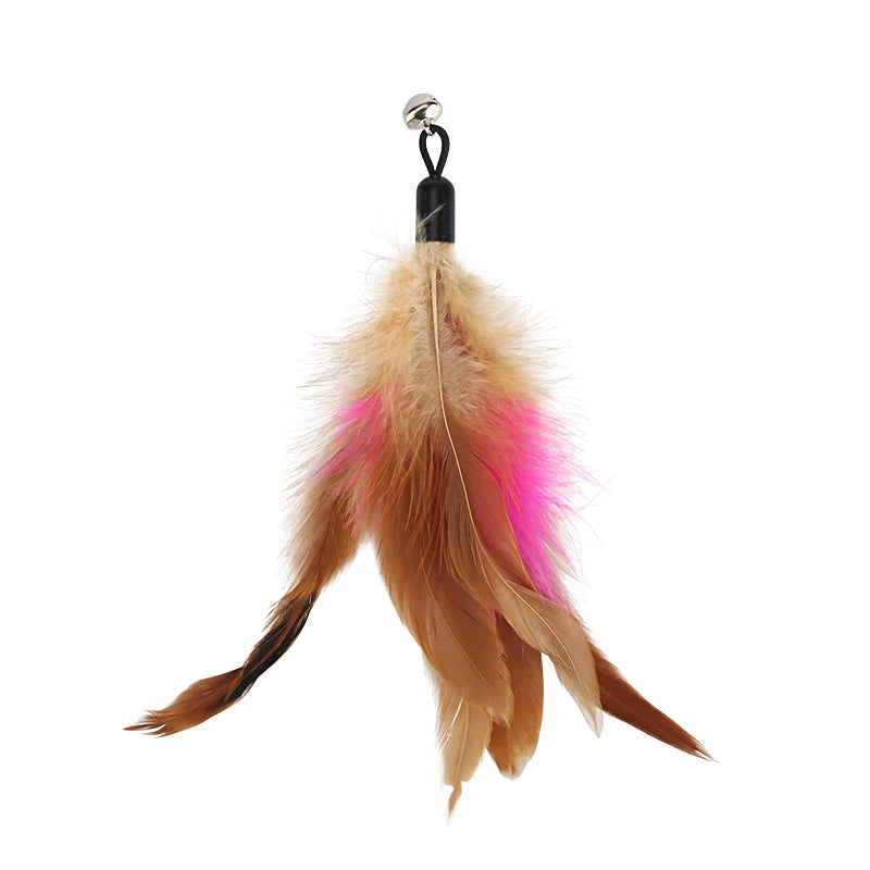 5pcs Feather Accessories Of Cat Stick Replace Cat Toy Teaser Stick