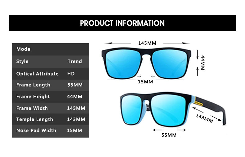 Classic Polarized Square Sunglasses