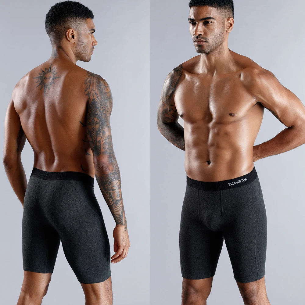 Men's Cotton Long Boxer Shorts – 3 Pack