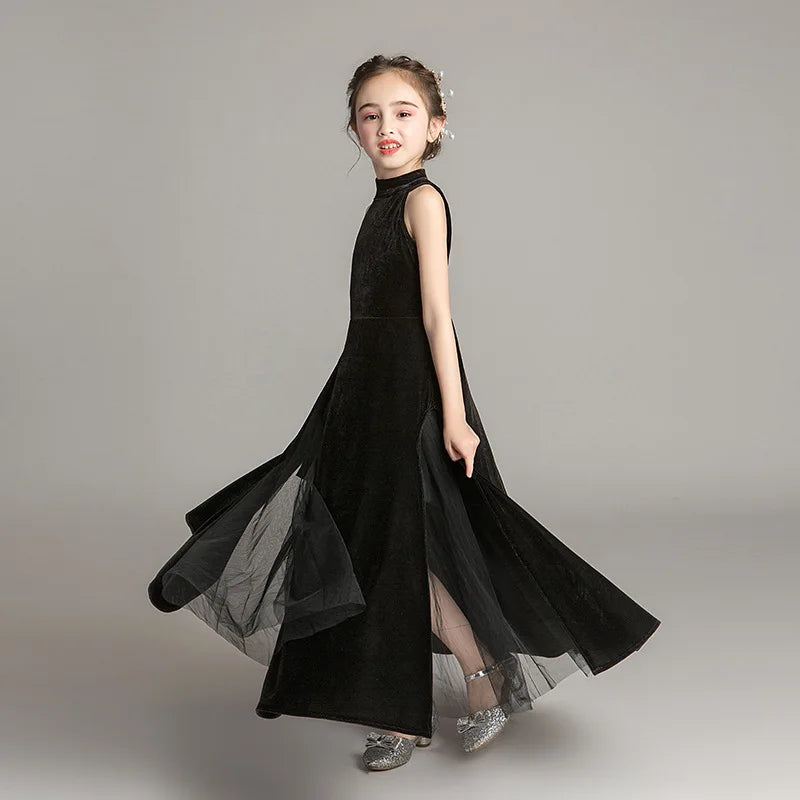 Evening Dresses For Girls 2021 Kids Princess Sleeveless Party Black