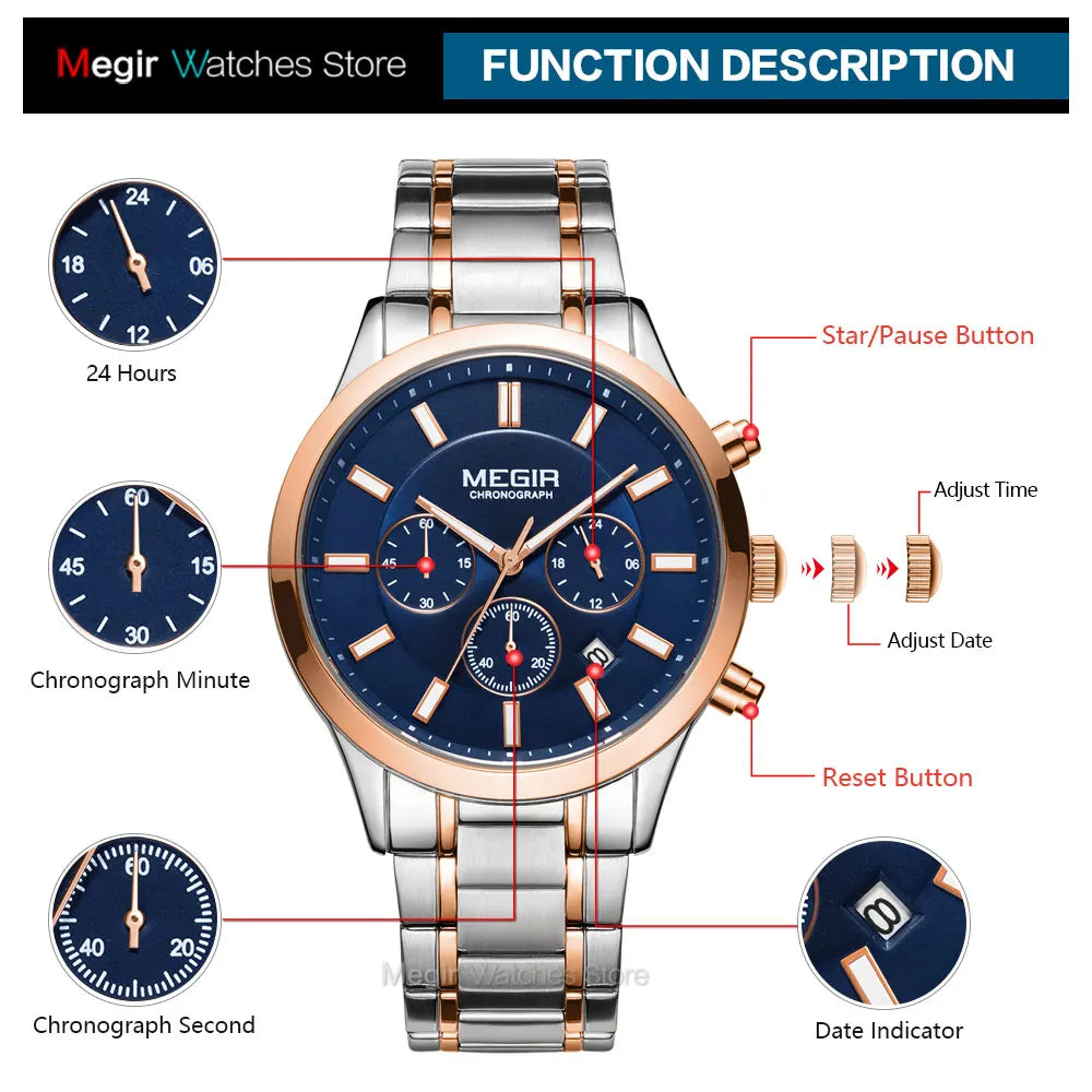 Men's Stainless Steel Chronograph Quartz Watch