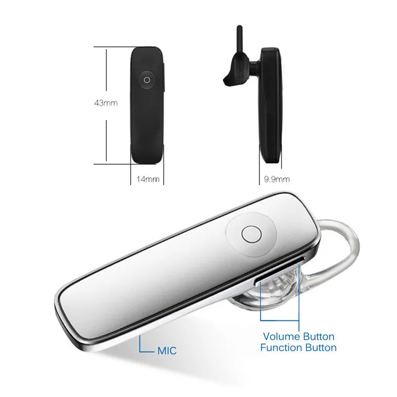 M165 Mini Bluetooth Headset Stereo Hands-Free Ear-Hook Wireless