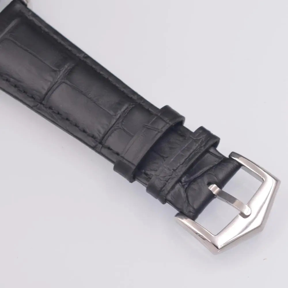 Men's Automatic Leather Watch with Day & Date