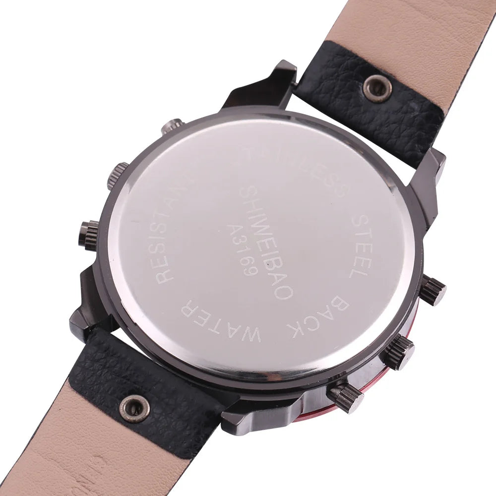 Men Watches 2018 Luxury Brand Leather Strap Quartz Watch For Men Dual Times Military Wristwatches Clock Male New Reloj Hombre