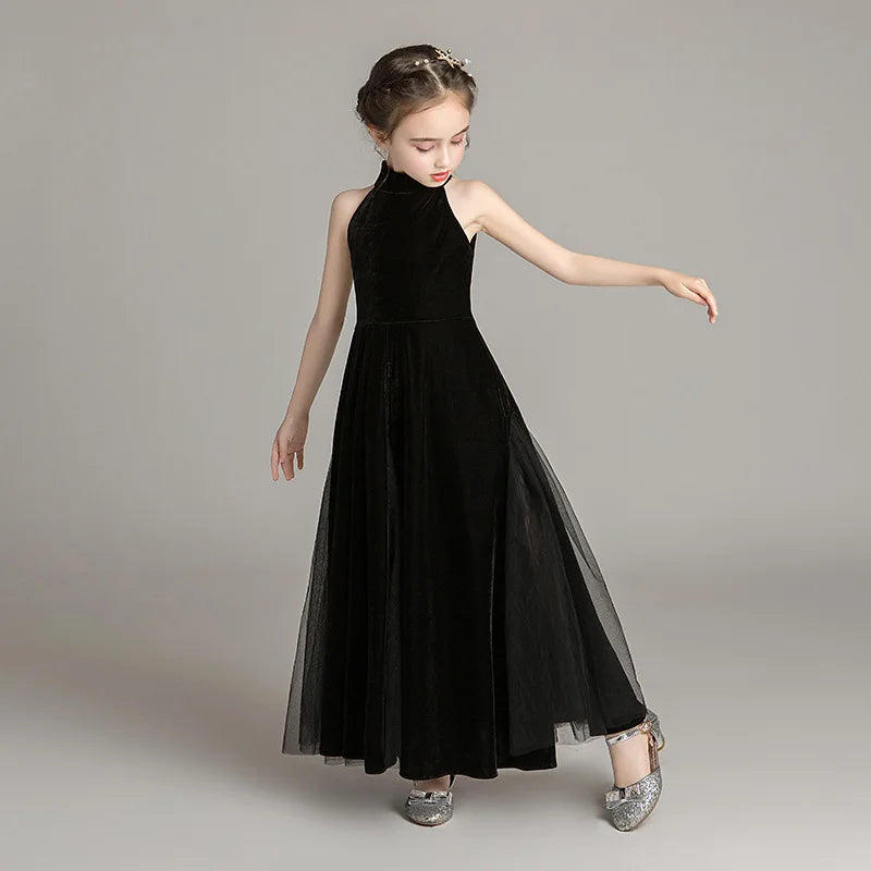 Evening Dresses For Girls 2021 Kids Princess Sleeveless Party Black