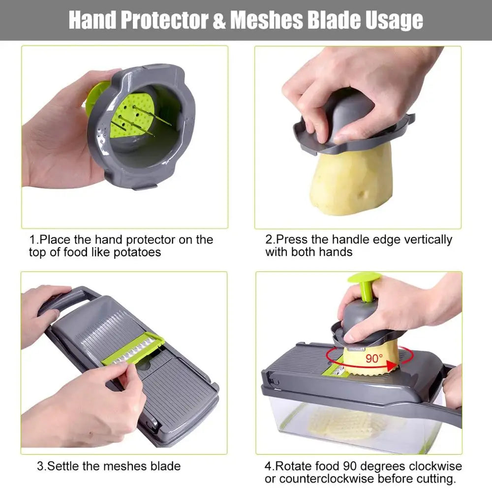Multifunction Vegetable Chopper, Slicer & Grater