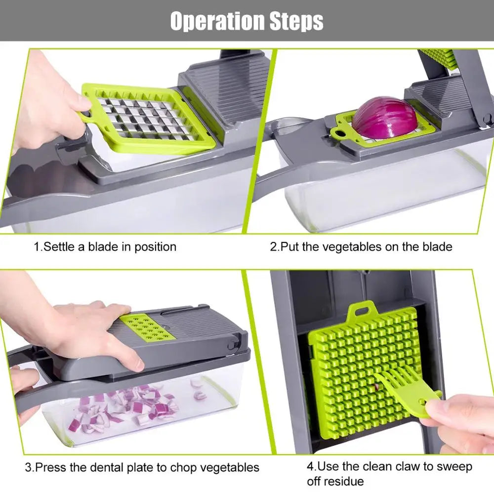 Multifunction Vegetable Chopper, Slicer & Grater
